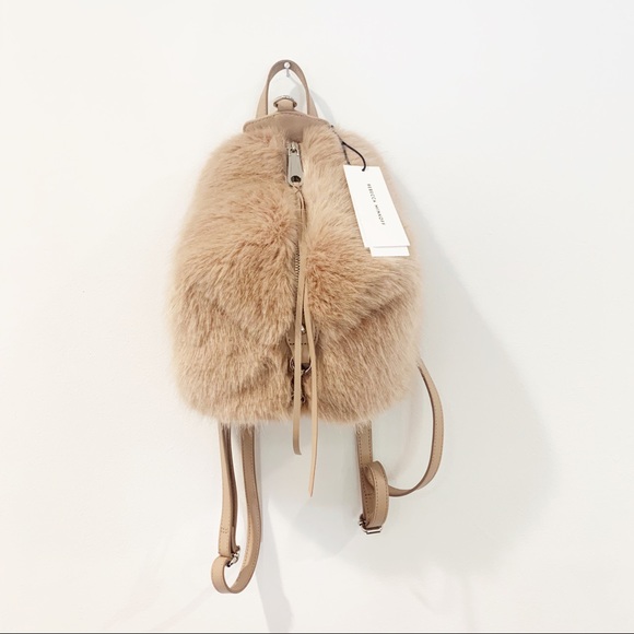 REBECCA MINKOFF JULIAN MINI PINK FAUX FUR BACKPACK - Picture 5 of 11